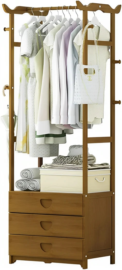 Wooden Multi Layer Alna Witn 8 Side Hook And 3 Drawers For Bedroom