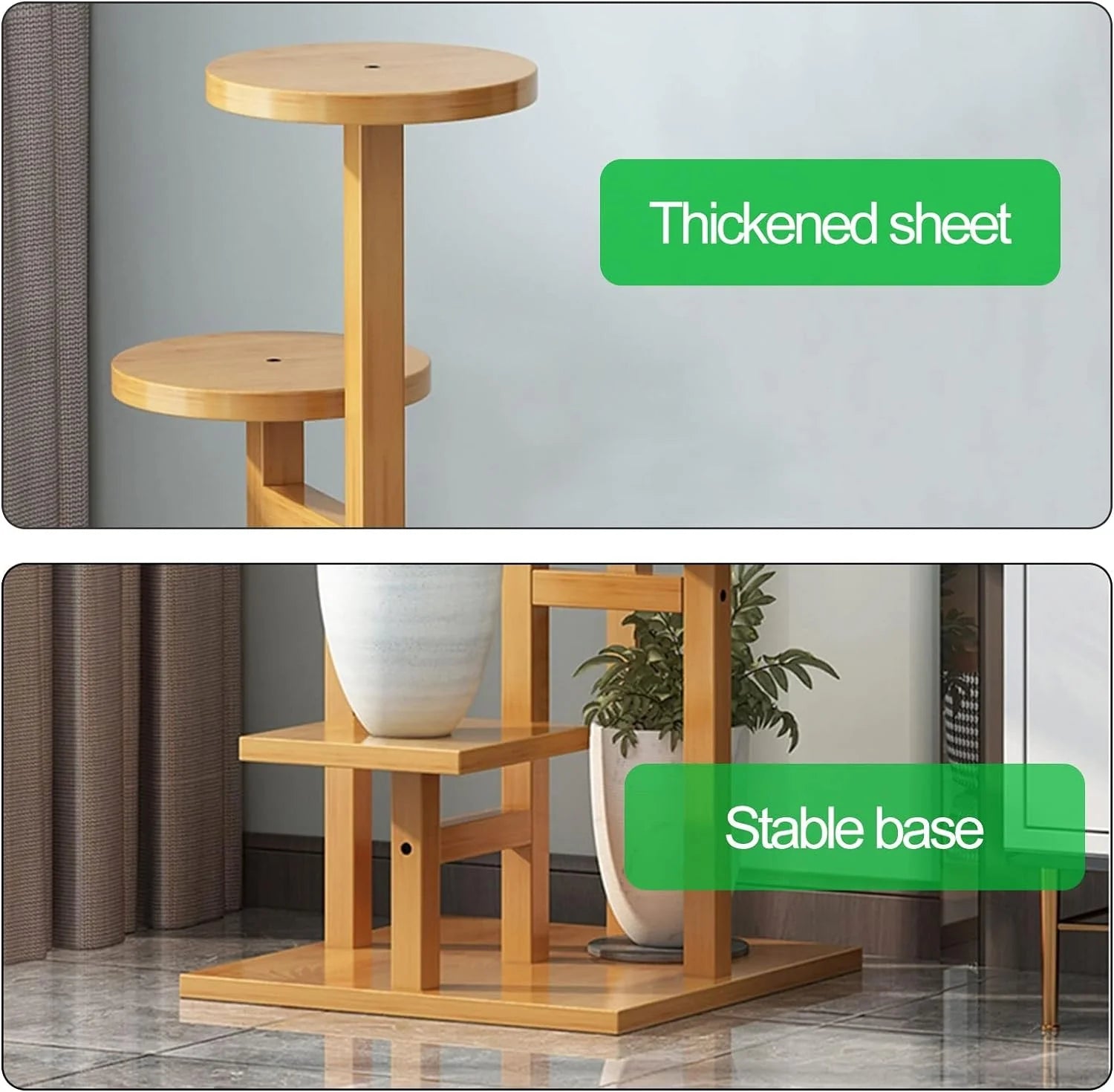 5 Tier Wooden Flower Plant Stand For Living Room, Balcony, Office