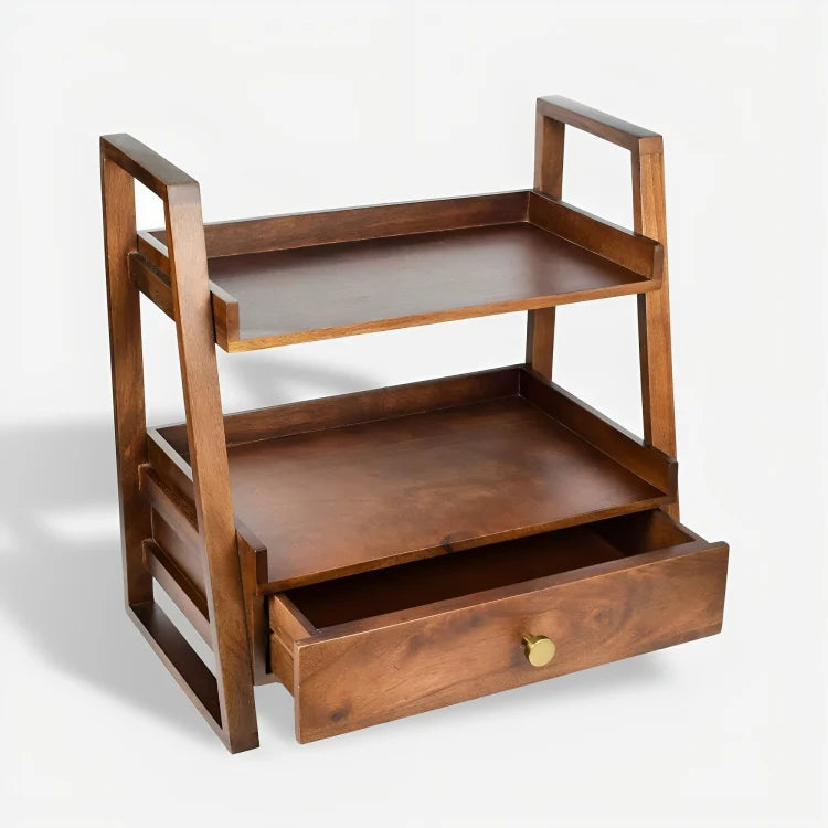 Wooden Versatile Kitchen Organizer Rack with Drawer