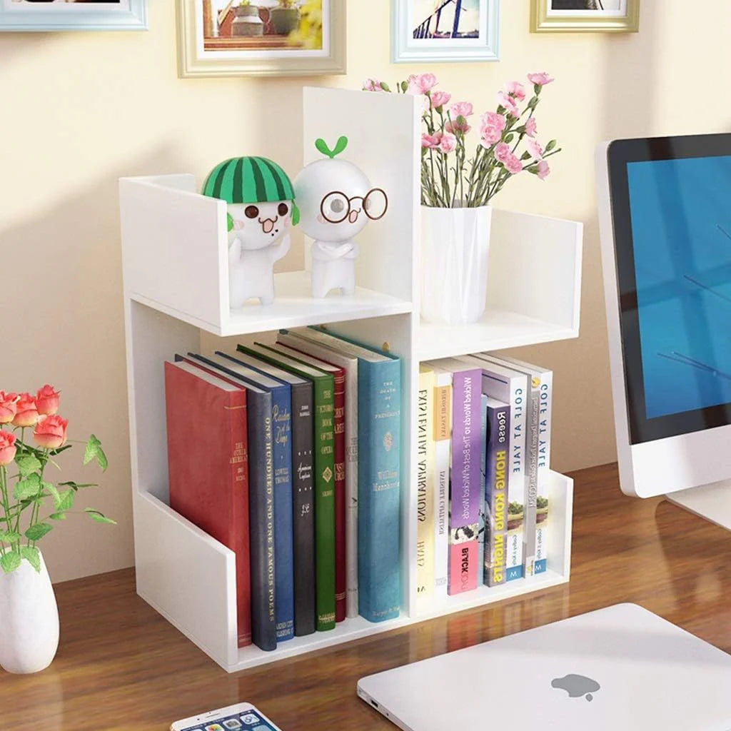 Wooden L-Shape Mini Book Shelf For Office/ Home