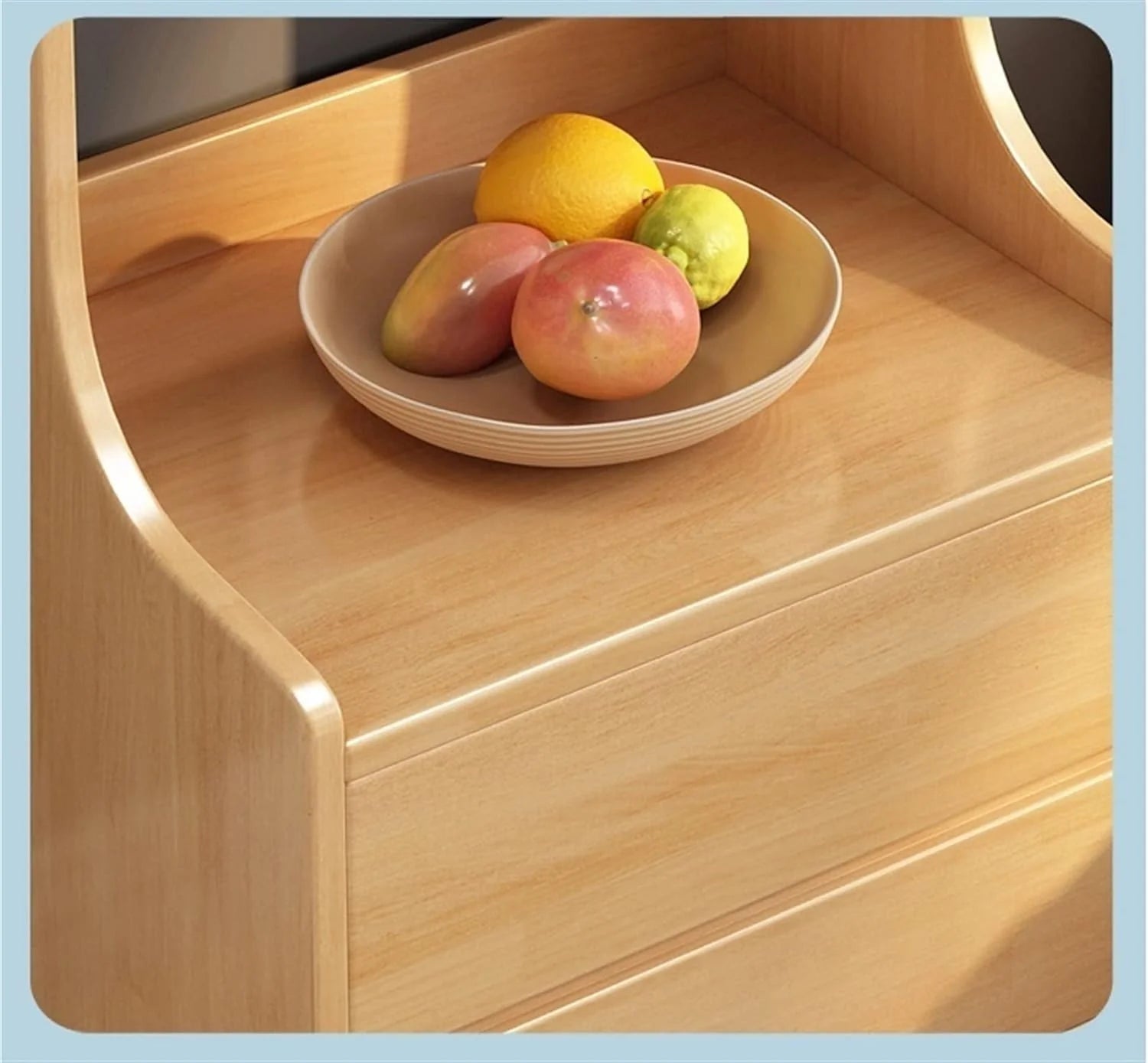 Wooden Bedside Multi Functional Storage Shelf