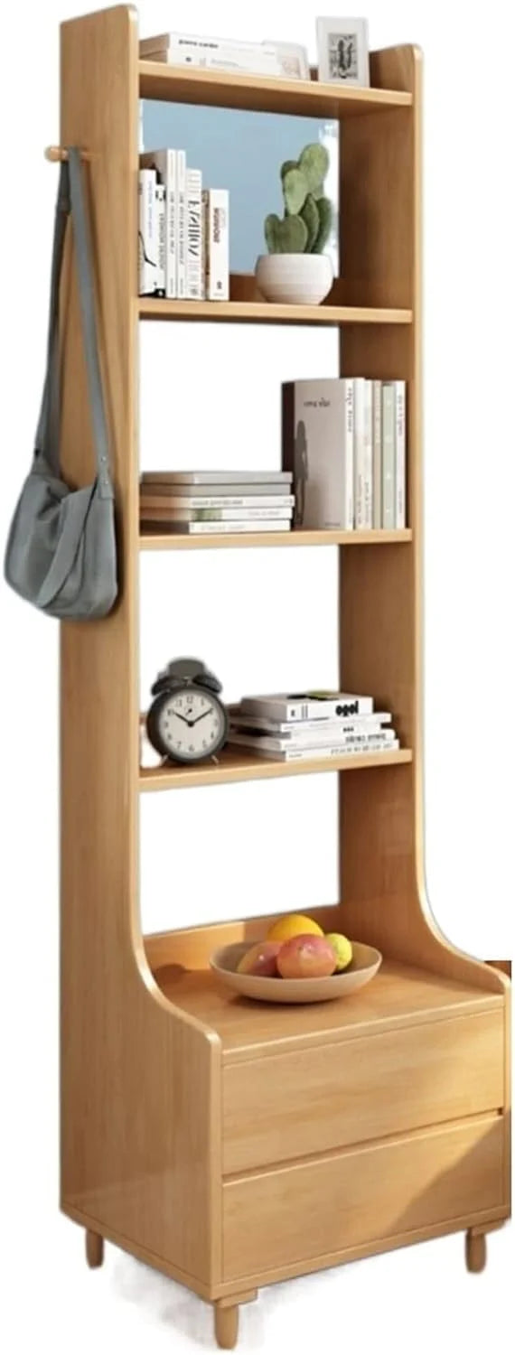 Wooden Bedside Multi Functional Storage Shelf